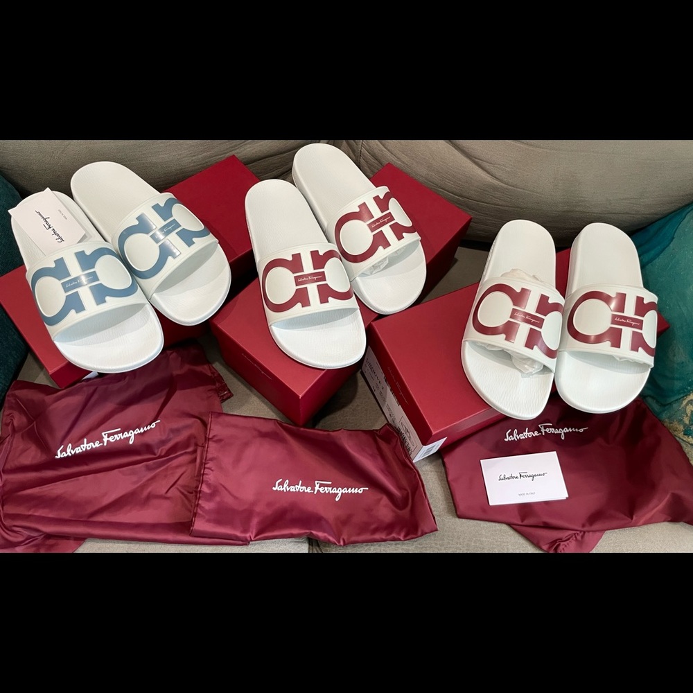 BRAND NEW SALVATORE FERRAGAMO Pool slides men